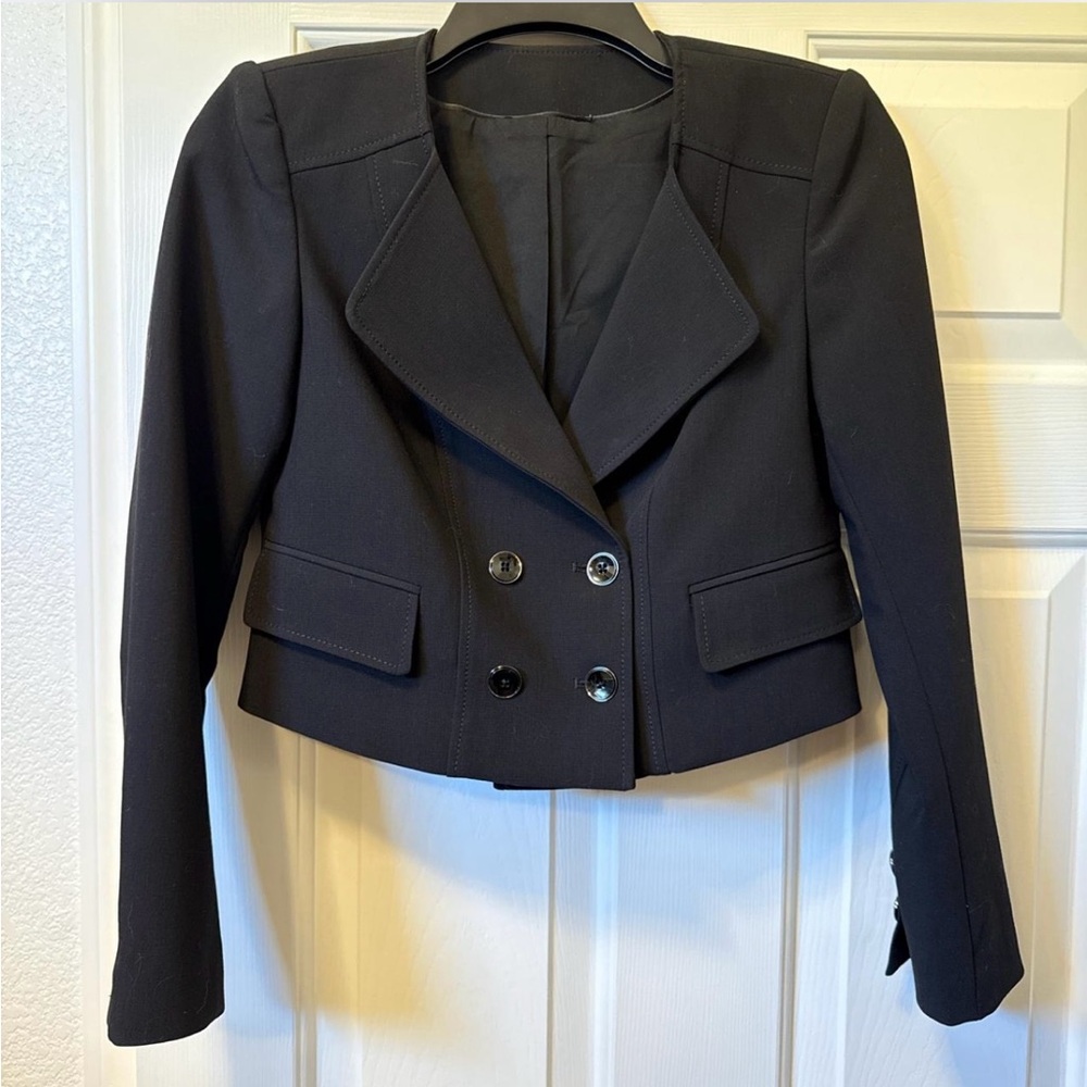 White House Black Market Double-Breasted Black Blazer